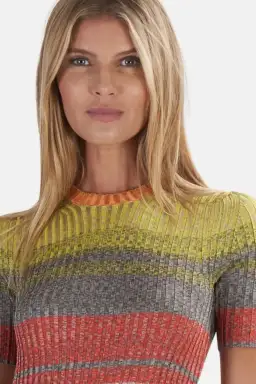 Zimmermann Brightside Knit Shirtdress in Sunset Ombre size 8/10 for rent on The Volte - image 4