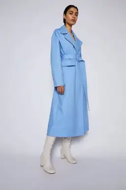 Blue Double Cotton Trench Coat With Belt for rent on The Volte - image 1