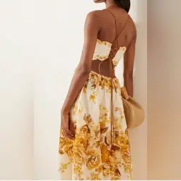 Zimmermann Aliane Scallop Midi Dress Amber Floral Size 8 for rent on The Volte - image 3