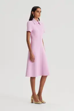 Crepe Knit Zip Dress Light Pink for rent on The Volte - image 1