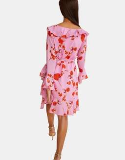 Cynthia Rowley Malibu Ruffle Dress Pink Size XS