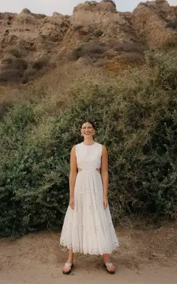 Zimmermann White Linen Cut-out Cassia Sleeveless Midi Dress size 6 for rent on The Volte - image 5