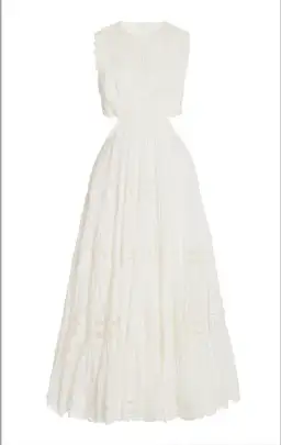 Zimmermann White Linen Cut-out Cassia Sleeveless Midi Dress size 6 for rent on The Volte - image 3