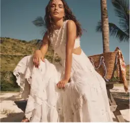 Zimmermann White Linen Cut-out Cassia Sleeveless Midi Dress size 6 for rent on The Volte - image 2