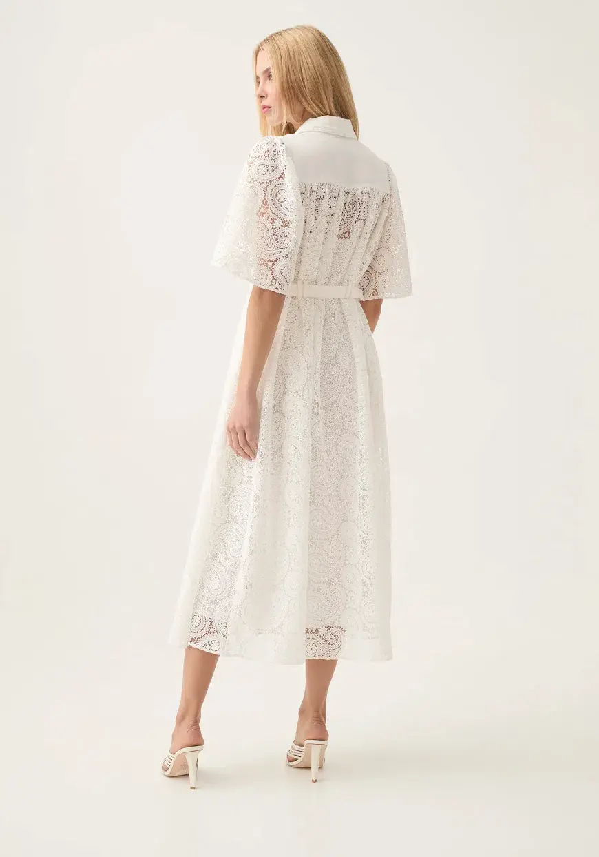 AJE Laicey Paisley midi dress in white Size 14 for rent on The Volte - main image