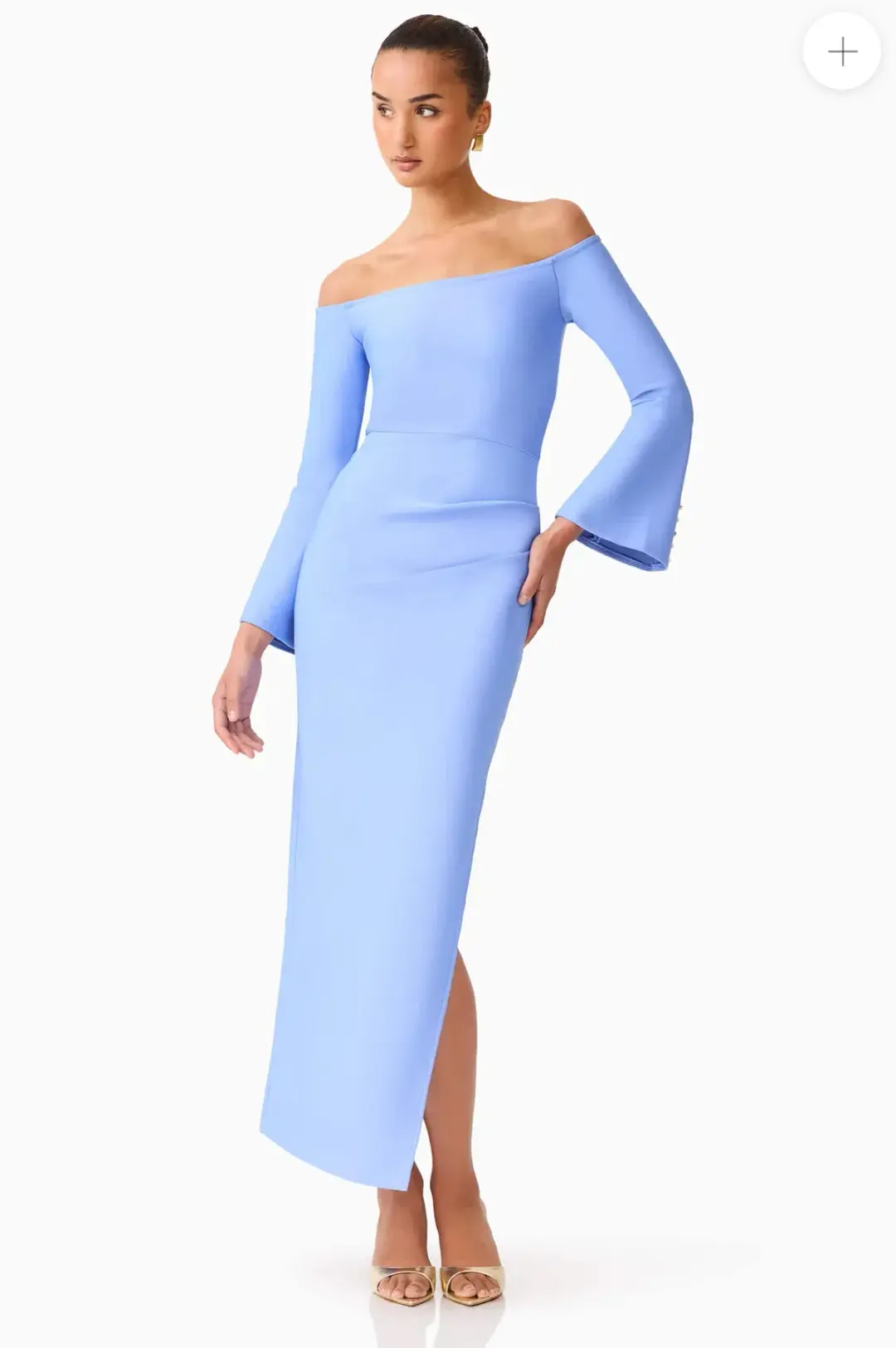 Elliatt Sonya Long Sleeve Midi Dress in Blue for rent on The Volte - main image