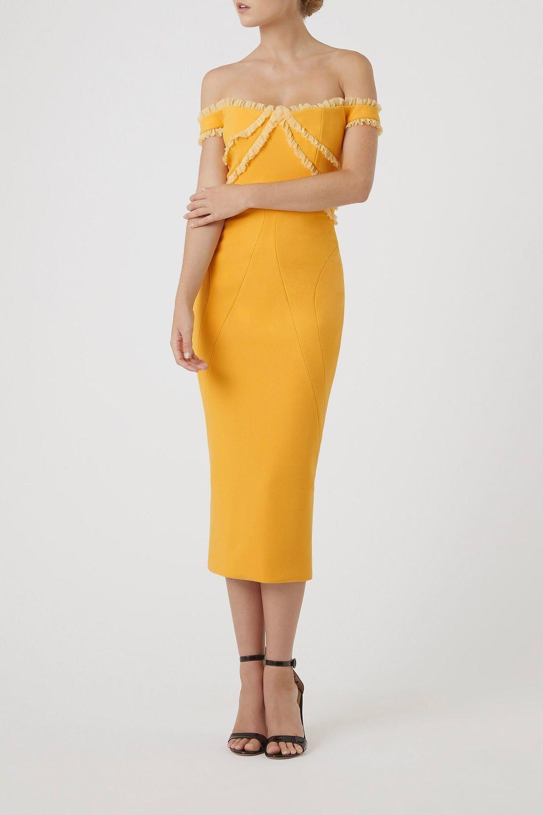 Rachel Gilbert Kiki Dress Yellow Size 10 for rent on The Volte - main image
