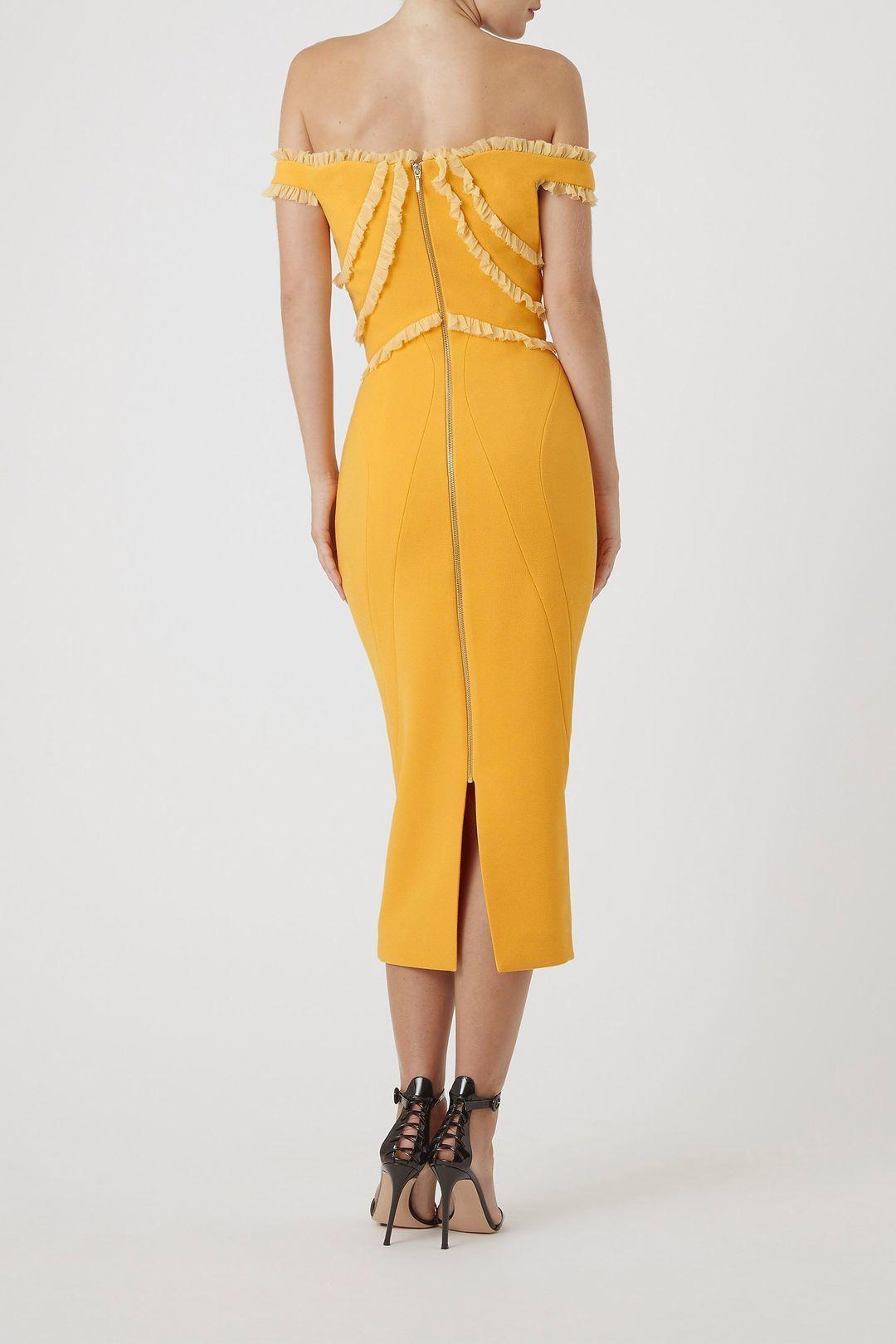 Rachel Gilbert Kiki Dress Yellow Size 10 for rent on The Volte - main image