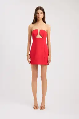 Kookai Ariel Low Cut red mini dress size 6 for rent on The Volte - image 1
