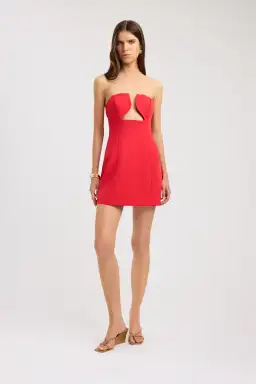 Kookai Ariel Low Cut red mini dress size 6 for rent on The Volte - image 2