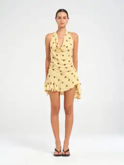 Benni Harlow Halter Dress / Yellow polka / Size 12 for rent on The Volte - image 1