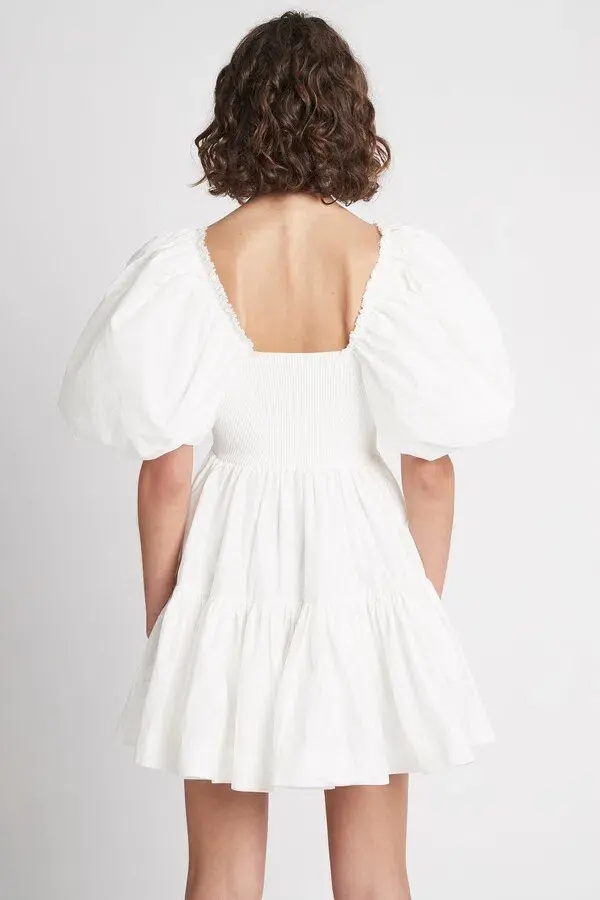 Aje Casa Puff Sleeve Mini Dress in Ivory Size AU 6 / XS - Image 4