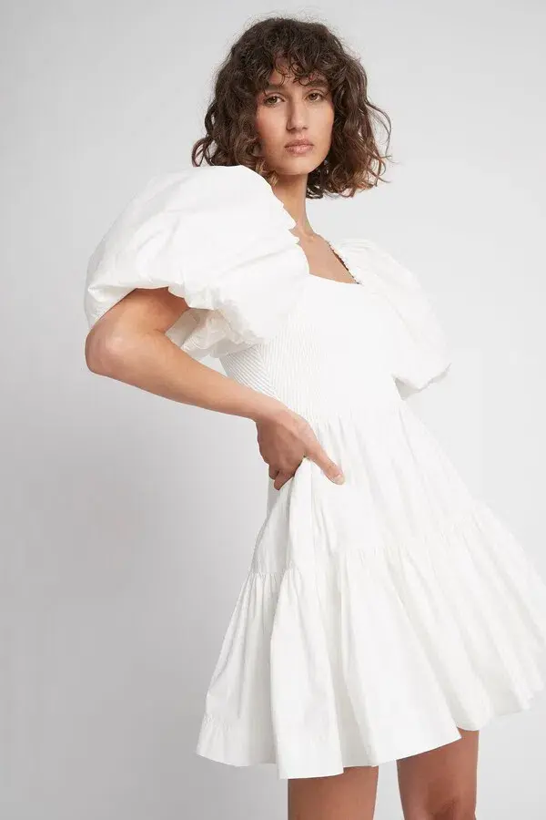 Aje Casa Puff Sleeve Mini Dress in Ivory Size AU 6 / XS - Image 2