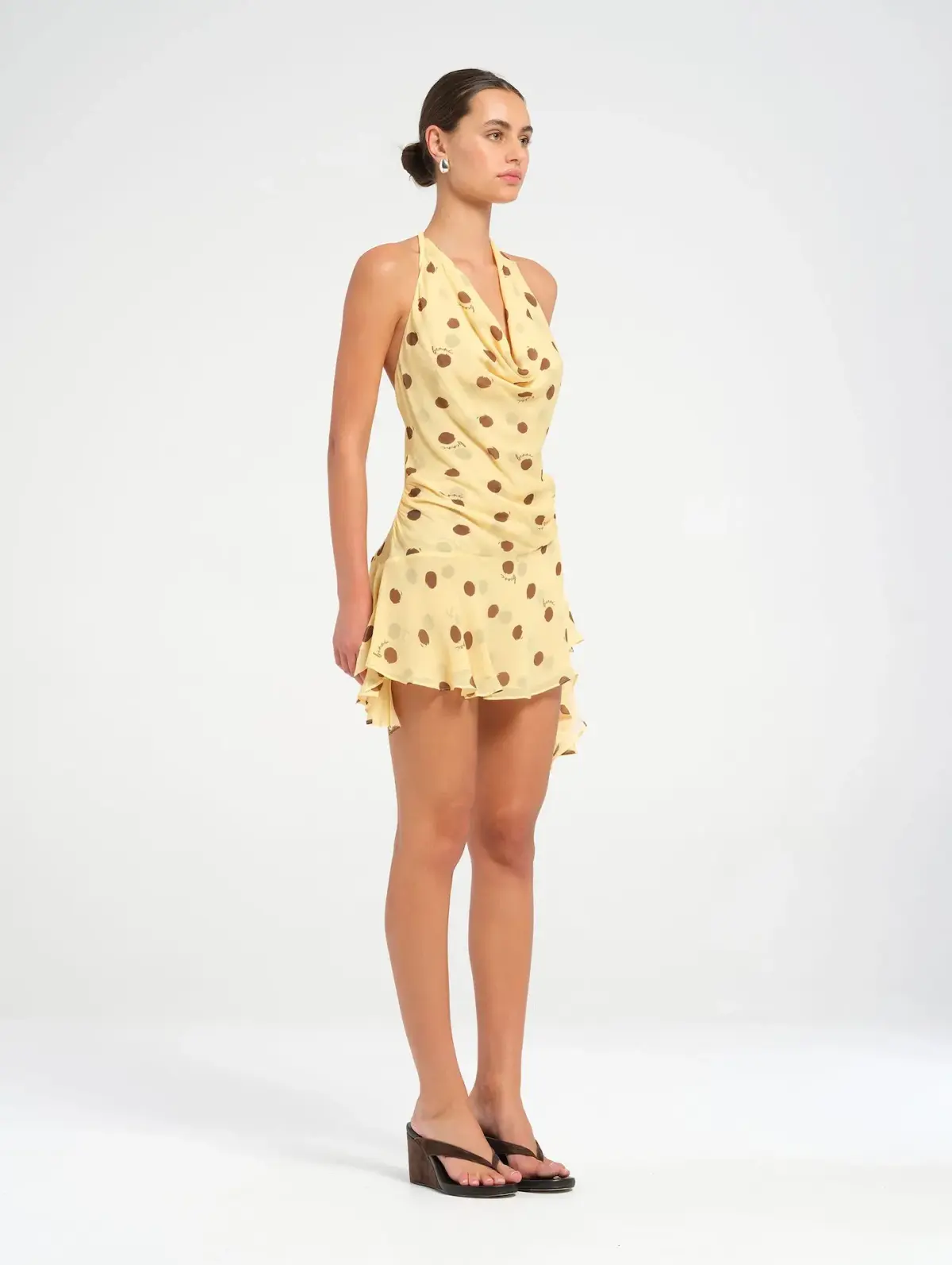 Benni Harlow Halter Mini / Yellow Polka / Size 6 - Image 2
