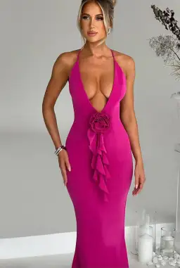 Constantina Maxi Dress Hot Pink for rent on The Volte - image 1