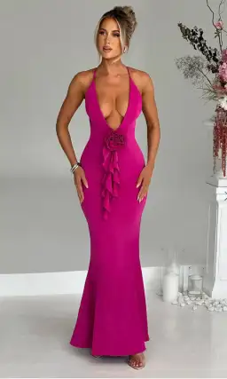 Constantina Maxi Dress Hot Pink for rent on The Volte - image 3