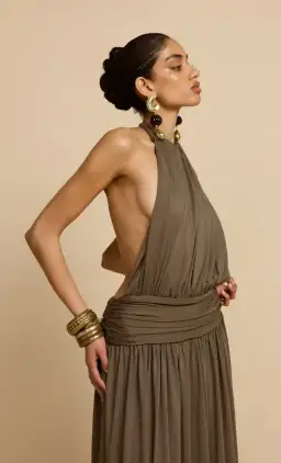 Arcina Ori Santina Maxi Dress Khaki Size XS AU 6 for rent on The Volte - image 4