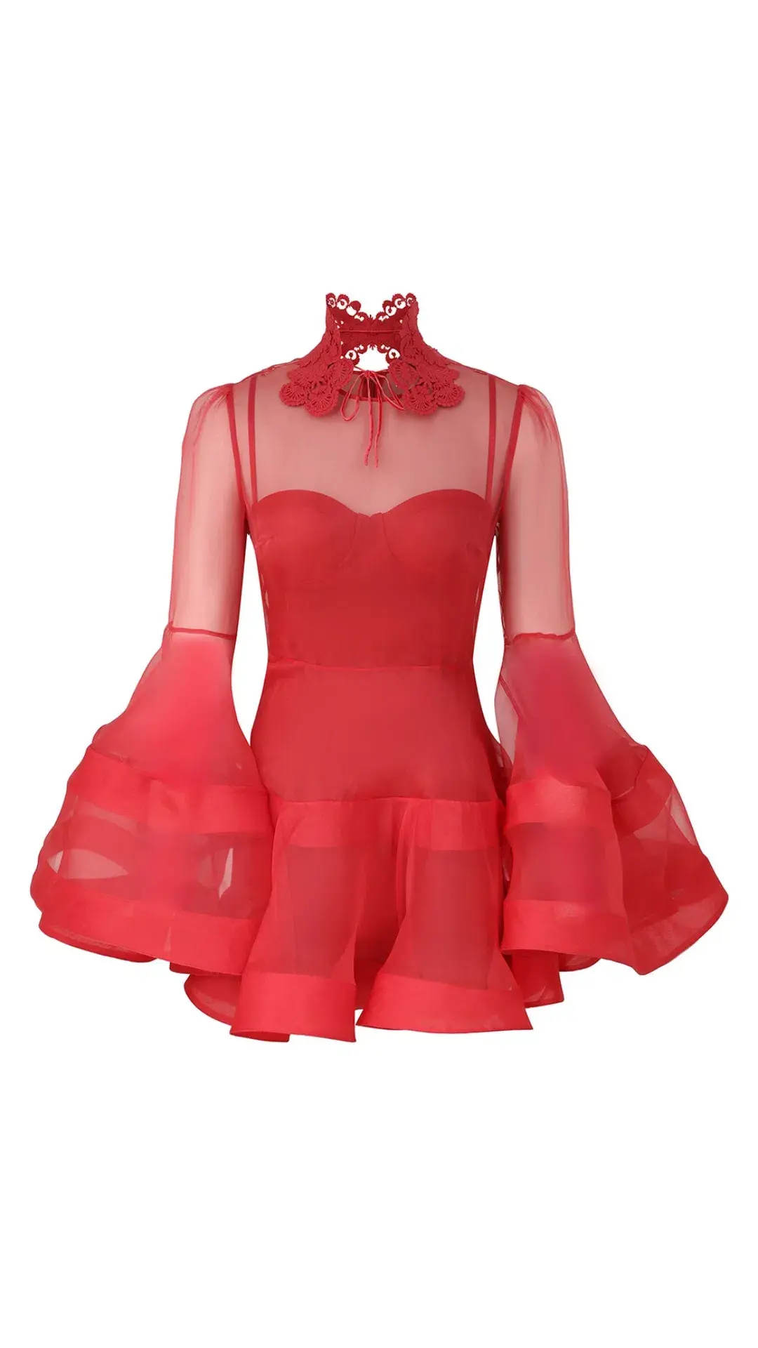 Zimmermann Rebellion Lantern Mini Dress in Red Size 1 (10) for rent on The Volte - main image