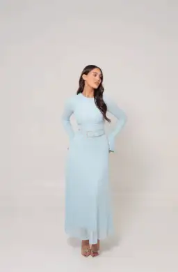 Alaía Muse Diana Lace Dress in Blue Size S / AU 8 for rent on The Volte - image 3