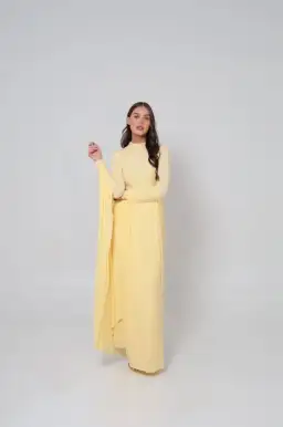 Alaía Muse Azalea Cape Dress in Yellow Size S / AU 8 for rent on The Volte - image 4