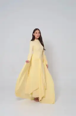 Alaía Muse Azalea Cape Dress in Yellow Size S / AU 8 for rent on The Volte - image 1