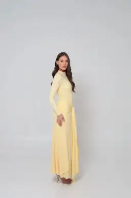 Alaía Muse Azalea Cape Dress in Yellow Size S / AU 8 for rent on The Volte - image 3