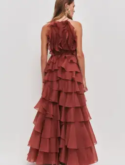 Aje Cleo Gown Size 14 Rust for rent on The Volte - image 3