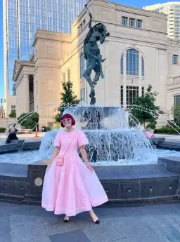 Aje Nova Pleated Midi Dress Chalk Pink Size AU 16 for rent on The Volte - image 4