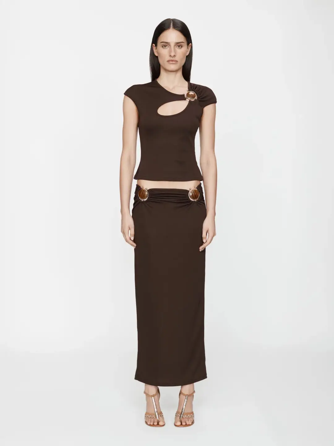 Christopher Esber Mineral Stone Ruched Skirt + Top Set for rent on The Volte - main image