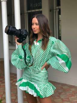 Mackenzie Mode Seeing Stars Dress Green/White Size 6 for rent on The Volte - image 2