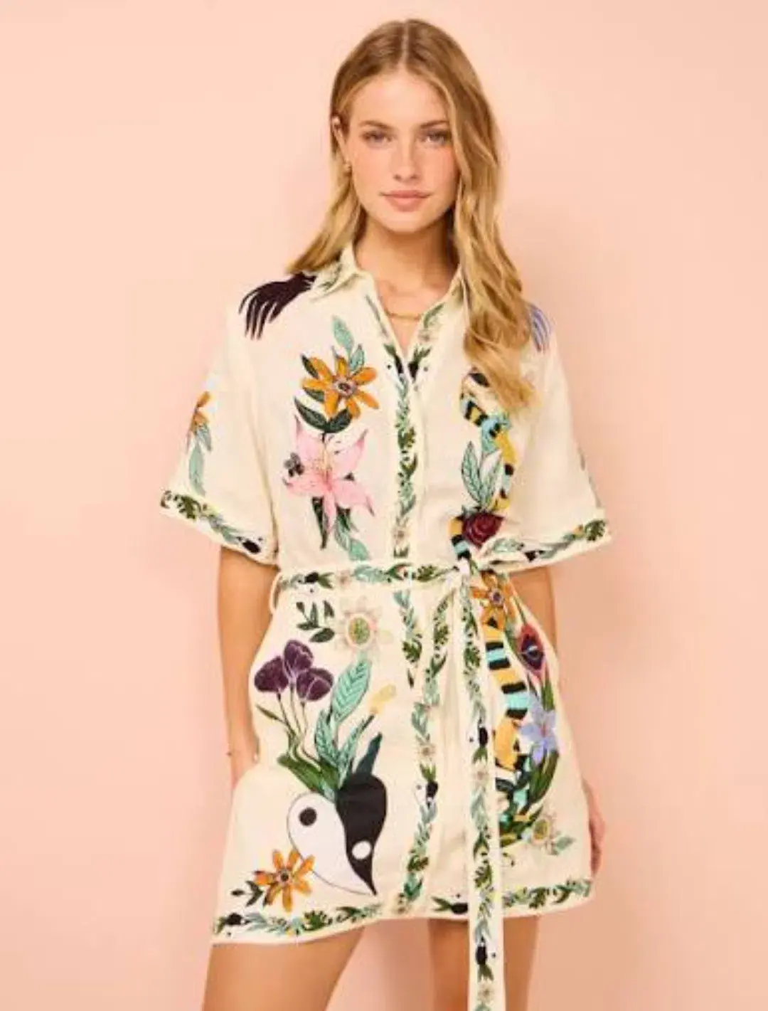 Alemais Meagan Mini Dress in Multi Print Size 8 for rent on The Volte - main image