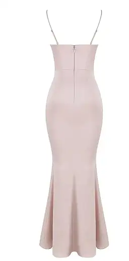 House of CB Olivette Crystal Satin Corset Maxi Dress Pink for rent on The Volte - image 5