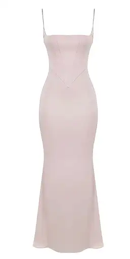 House of CB Olivette Crystal Satin Corset Maxi Dress Pink for rent on The Volte - image 4