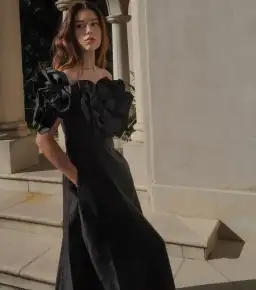 Aje Etta Midi Dress size 12 Black for rent on The Volte - image 2