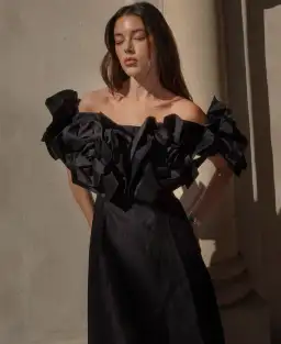 Aje Etta Midi Dress size 12 Black for rent on The Volte - image 3