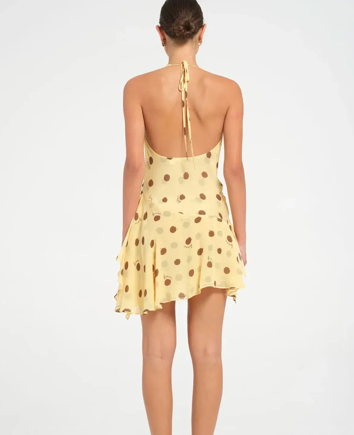 Benni Harlow Halter Mini Dress in Yellow size 8 - Image 2