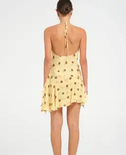 Benni Harlow Halter Mini Dress in Yellow size 8 for rent on The Volte - image 2
