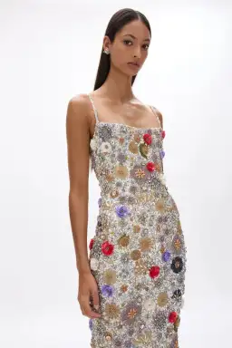 RACHEL GILBERT FRANCESCA GOWN DRESS SILVER MULTI SIZE 1 AU 8 for rent on The Volte - image 4