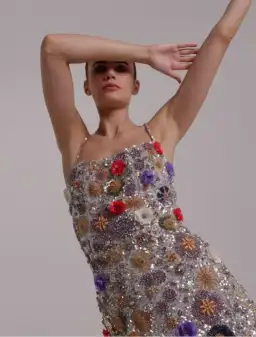 RACHEL GILBERT FRANCESCA GOWN DRESS SILVER MULTI SIZE 1 AU 8 for rent on The Volte - image 2