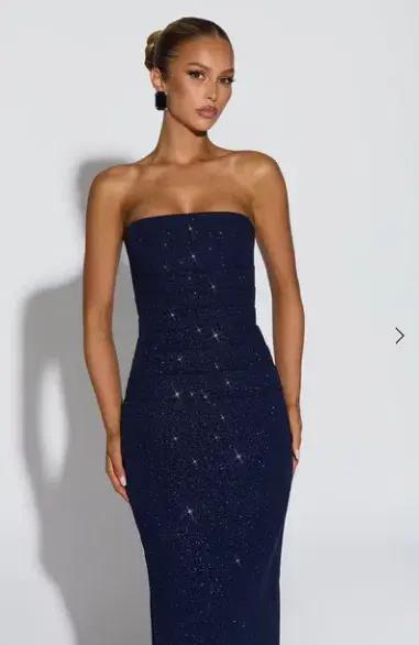 BABYBOO Pandra Maxi Dress - Navy Sparkle for rent on The Volte - main image