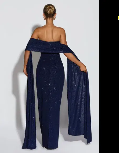 BABYBOO Pandra Maxi Dress - Navy Sparkle for rent on The Volte - main image