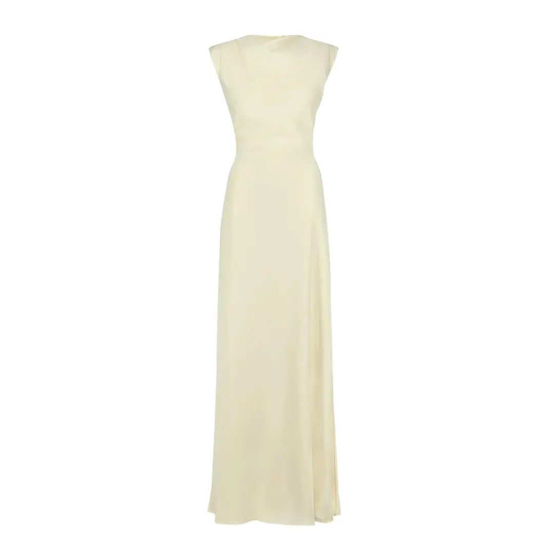Odd Muse Drape Maxi Dress, Buttercream, Size M/AU10 for rent on The Volte - main image