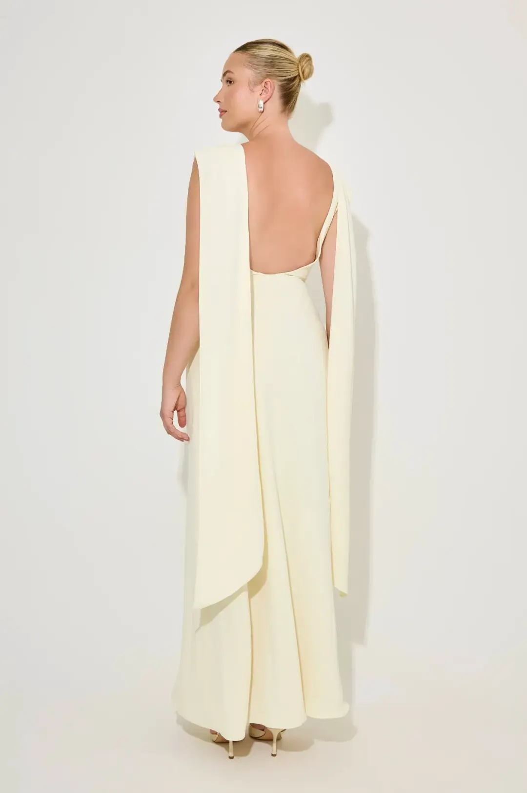 Odd Muse Drape Maxi Dress, Buttercream, Size M/AU10 for rent on The Volte - main image