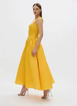 Rachel Gilbert Sophia Strap Dress Gold 0/AU6 for rent on The Volte - image 2