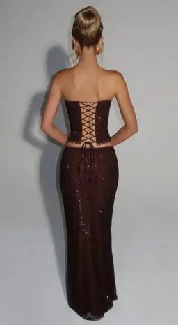 Embellished Babyboo set in Plum Brown size XS for rent on The Volte - image 2