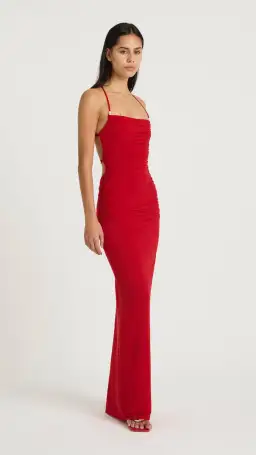 Benni Andy Beaded maxi Dress in Red Size 8 for rent on The Volte - image 1