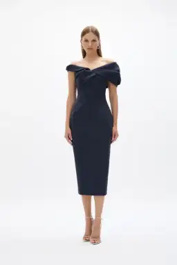 Rachel Gilbert Matteo Midi Dress in Black RG 1 / AU 10 for rent on The Volte - image 1