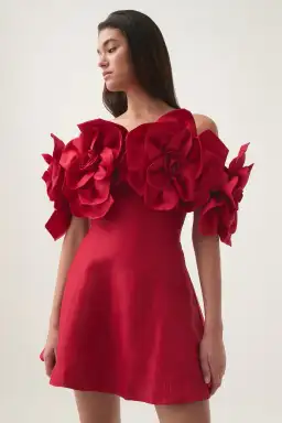 Aje Etta Mini Dress size 14 Red for rent on The Volte - image 4