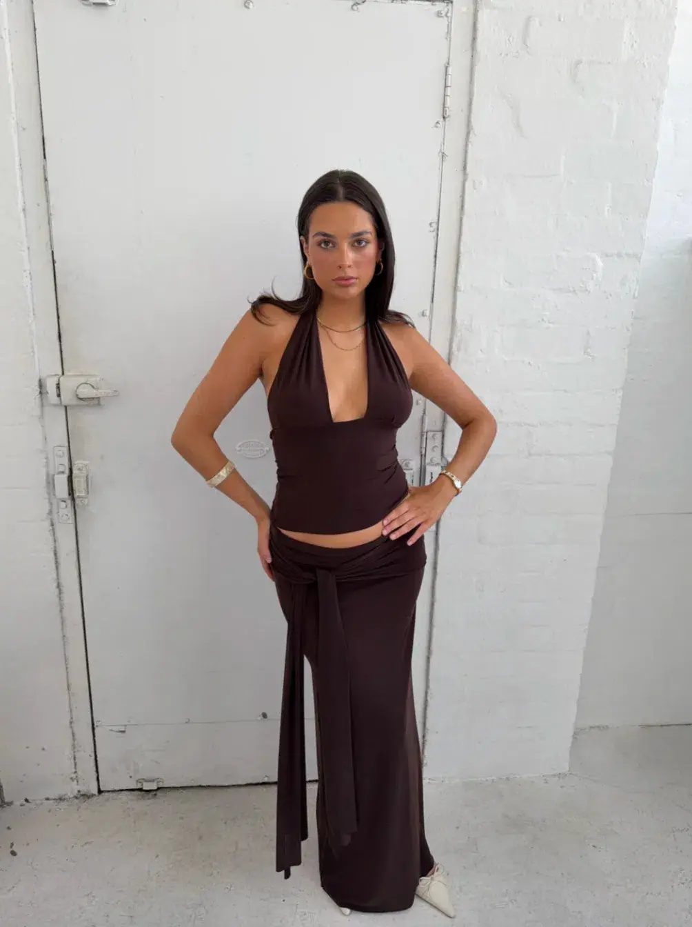 La Marie, SOFIA SET, brown , size Small for rent on The Volte - main image