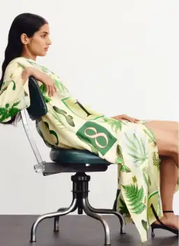 Oroton Fern Garden 100% Silk Shirt Column Dress Size 10 fit 12 NWT for rent on The Volte - image 4